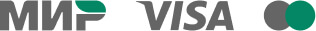 Карты Мир, Visa, MasterCard.